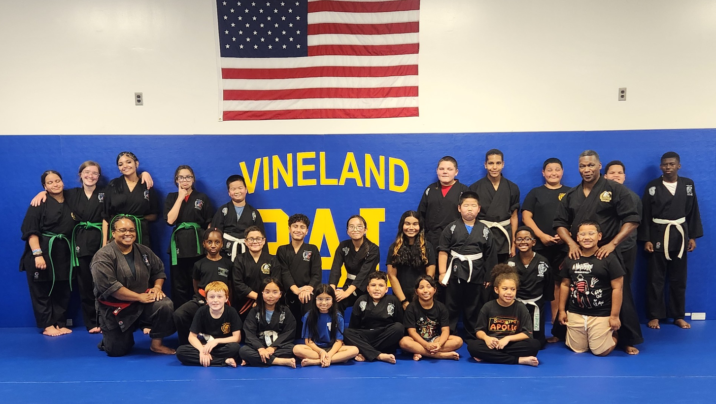 Vineland PAL karate program with main karate instructor pictured on the left